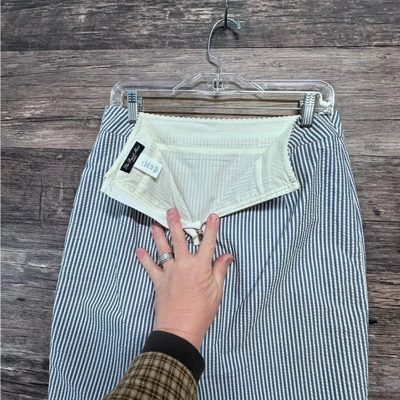 J. Crew White and Blue Mini Ribbed Pencil Skirt Womens 6 - Picture 8 of 8